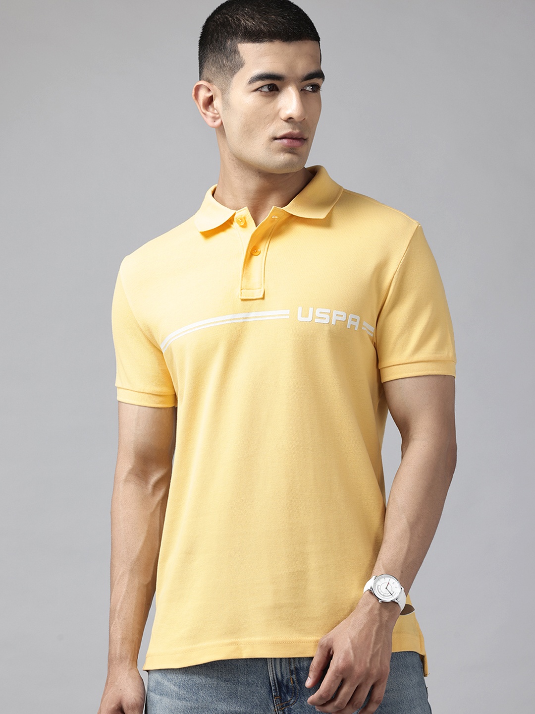 U.S. Polo Assn. Denim Co. Men Typography Printed Polo Collar Slim Fit Cotton T-shirt, Yellow
U.S. Polo Assn. Denim Co. Men Typography Printed Polo Collar Slim Fit Cotton T-shirt, Yellow