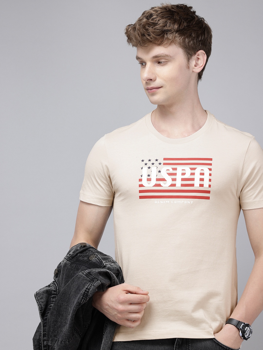U.S. Polo Assn. Denim Co. Brand Logo Printed Pure Cotton Slim Fit T-shirt, Beige
U.S. Polo Assn. Denim Co. Brand Logo Printed Pure Cotton Slim Fit T-shirt, Beige