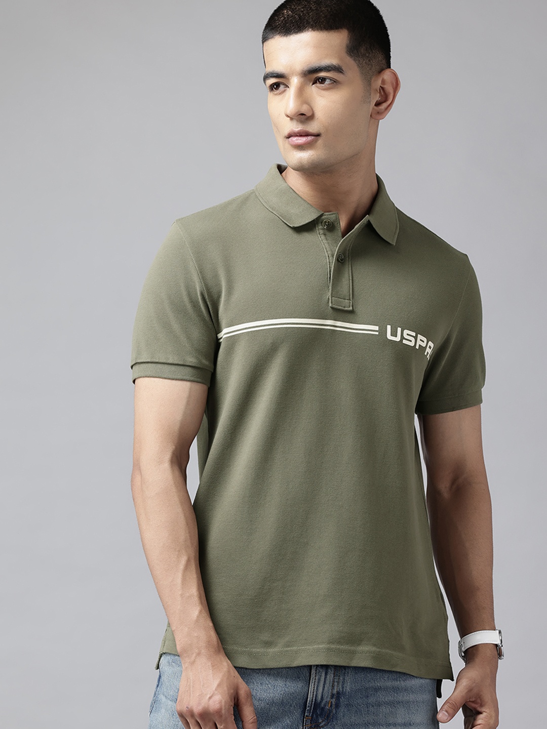 U.S. Polo Assn. Denim Co. Men Typography Printed Polo Collar Slim Fit Cotton T-shirt, Olive
U.S. Polo Assn. Denim Co. Men Typography Printed Polo Collar Slim Fit Cotton T-shirt, Olive