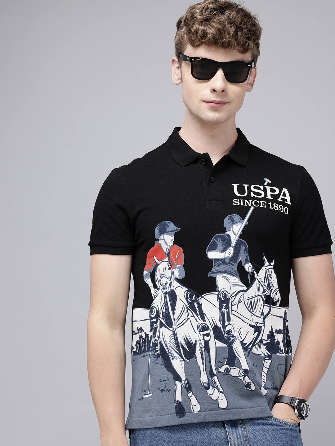 U.S. Polo Assn. Denim Co. Graphic Printed Polo Collar Pure Cotton Slim Fit T-shirt, Black
U.S. Polo Assn. Denim Co. Graphic Printed Polo Collar Pure Cotton Slim Fit T-shirt, Black