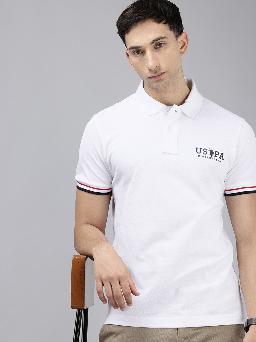 U.S. Polo Assn. Pure Cotton Brand Logo Printed Polo Collar Slim Fit T-shirt, White
U.S. Polo Assn. Pure Cotton Brand Logo Printed Polo Collar Slim Fit T-shirt, White