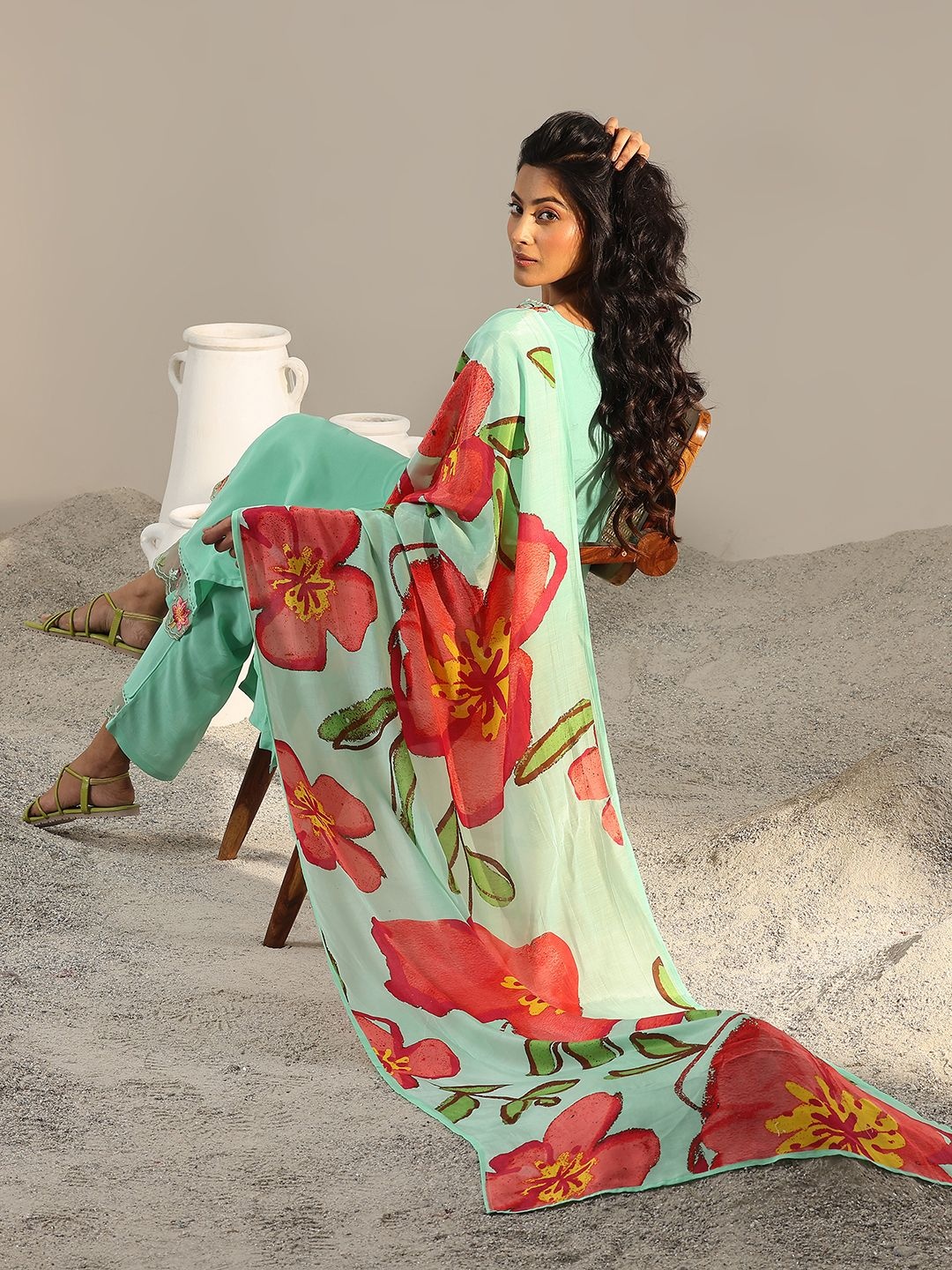 Libas Sea Green Floral Yoke Design Embroidered Straight Kurta With Trouser & Dupatta
Libas Sea Green Floral Yoke Design Embroidered Straight Kurta With Trouser & Dupatta