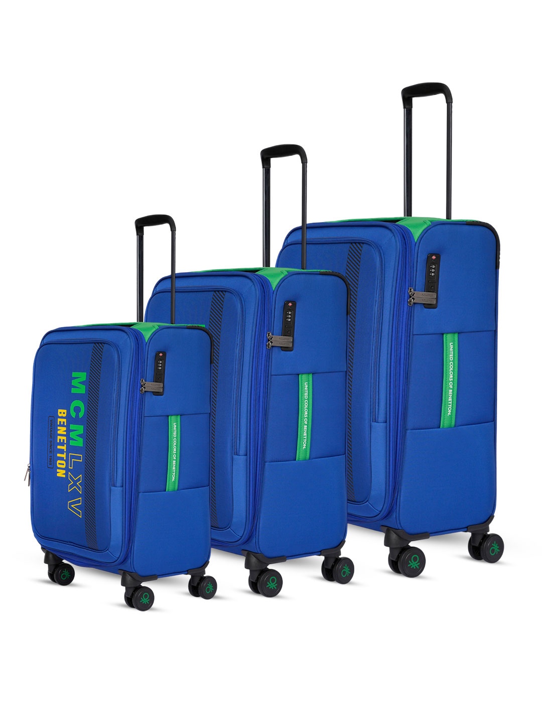 United Colors of Benetton Set Of 3 Topaz Plus Printed Soft-Sided Large Trolley Bags, Blue
United Colors of Benetton Set Of 3 Topaz Plus Printed Soft-Sided Large Trolley Bags, Blue