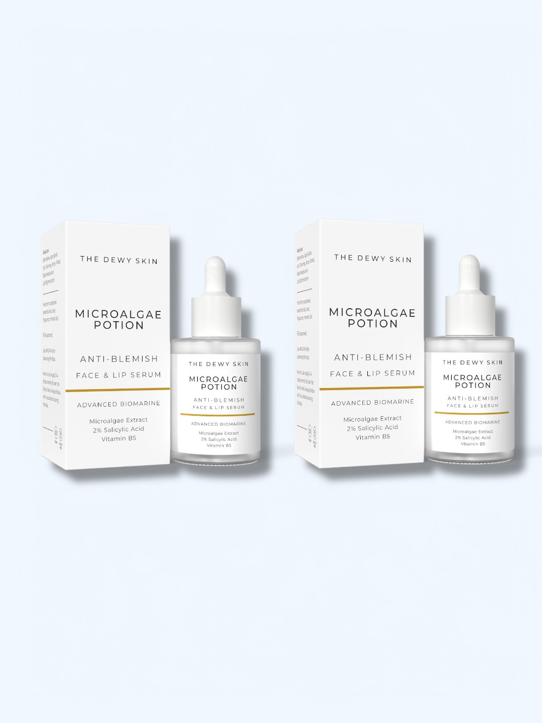 The Dewy Skin Set Of 2 Microalage Potion Anti-Blemish Face & Lip Serum - 30 ml Each, White
The Dewy Skin Set Of 2 Microalage Potion Anti-Blemish Face & Lip Serum - 30 ml Each, White