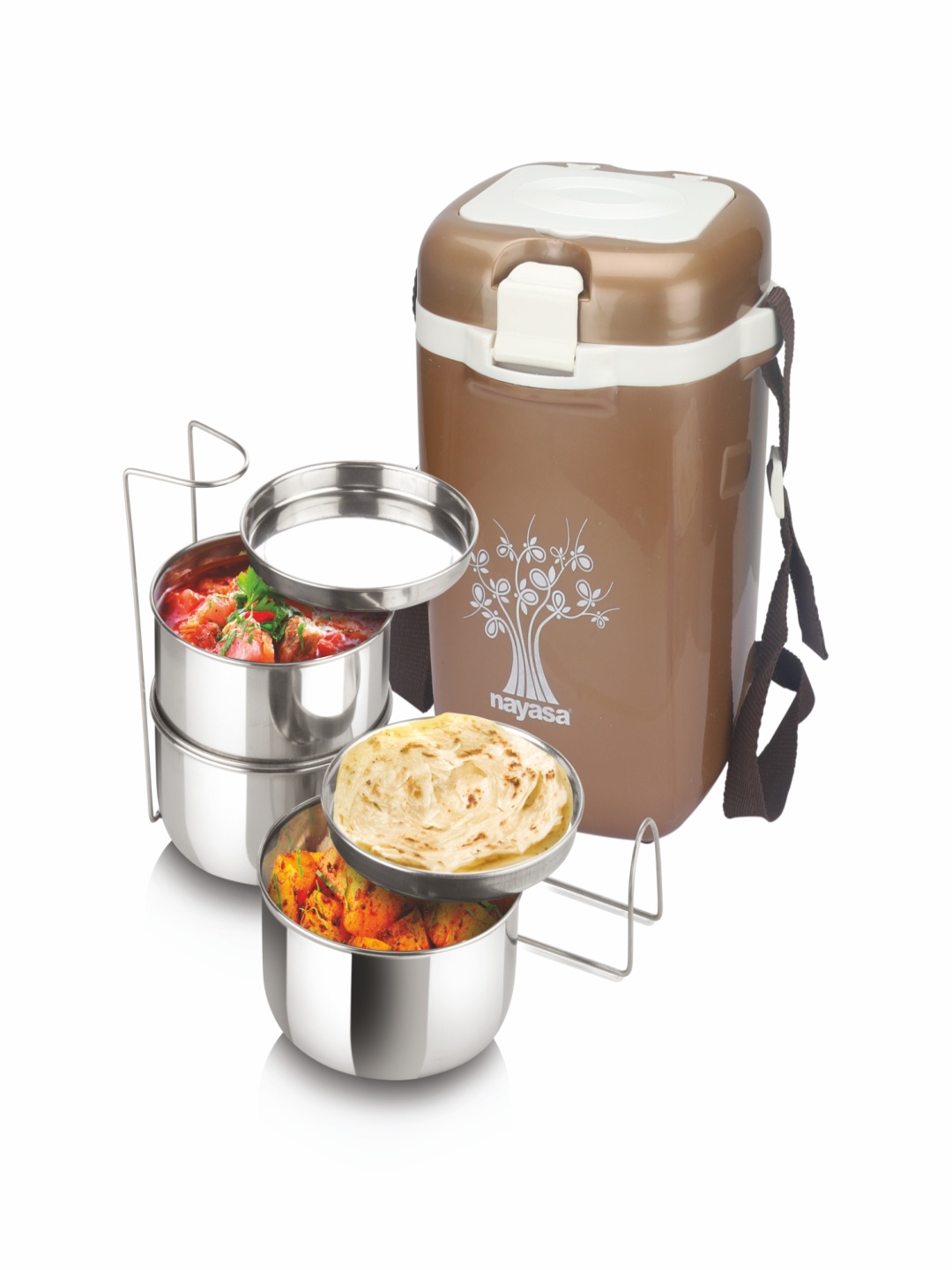 Nayasa Electromate Brown Set Of 3 Stainless-Steel Leakproof Electric Lunchboxes
Nayasa Electromate Brown Set Of 3 Stainless-Steel Leakproof Electric Lunchboxes