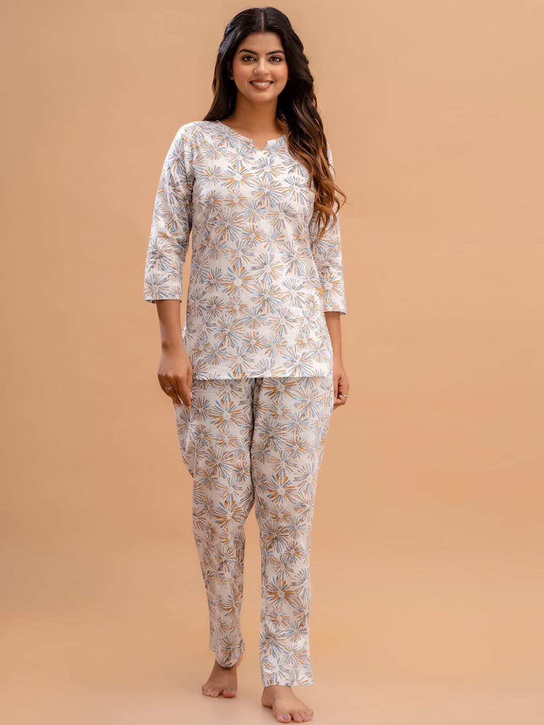 LIVING ROOTS Women Floral Printed Pure Cotton Elegant & Comfortable Night Suit, Grey
LIVING ROOTS Women Floral Printed Pure Cotton Elegant & Comfortable Night Suit, Grey