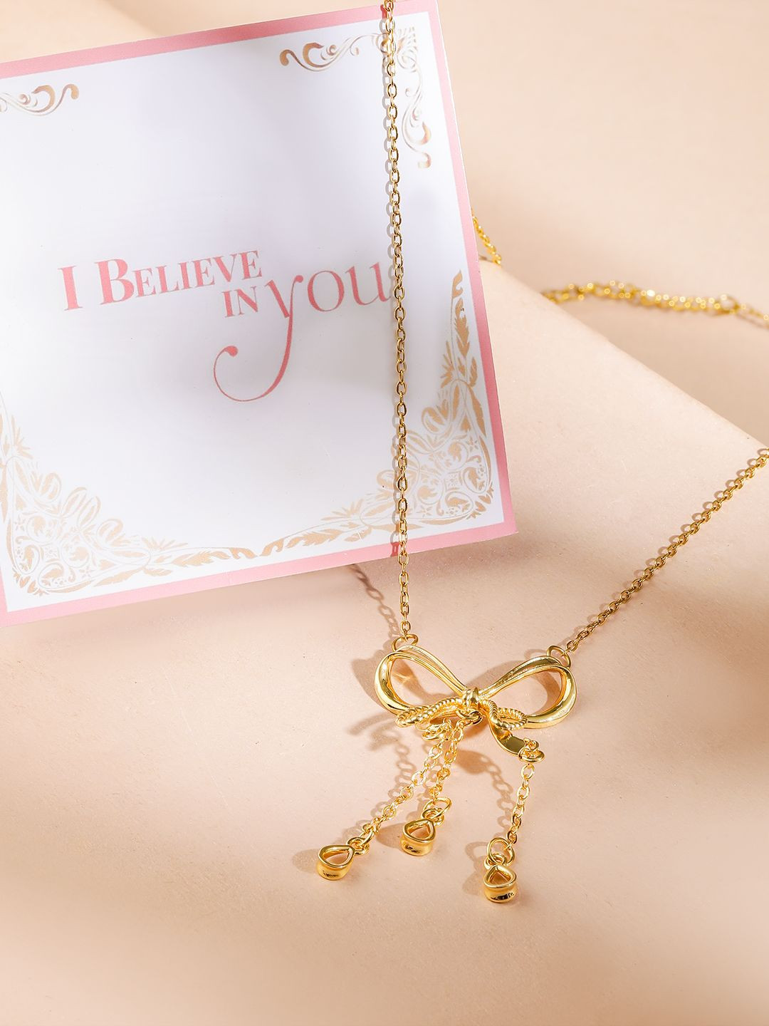Rubans Valentine's 18K Gold-Plated Stainless-Steel Tarnish-Free Bow Pendant Necklace 
Rubans Valentine's 18K Gold-Plated Stainless-Steel Tarnish-Free Bow Pendant Necklace