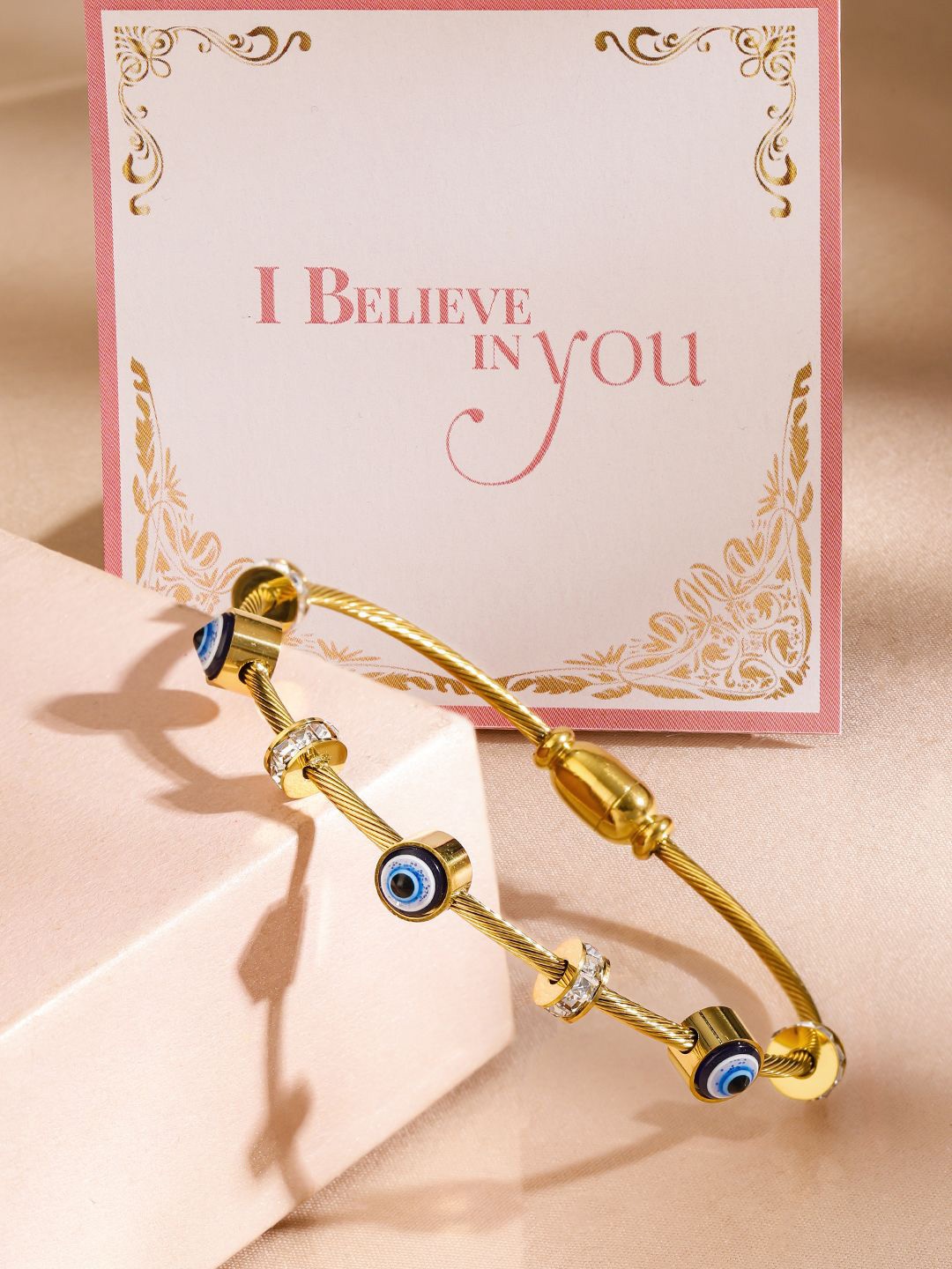 Rubans Valentine's 18K Gold-Plated Stainless-Steel Tarnish-Free CZ Evil Eye Bracelet
Rubans Valentine's 18K Gold-Plated Stainless-Steel Tarnish-Free CZ Evil Eye Bracelet