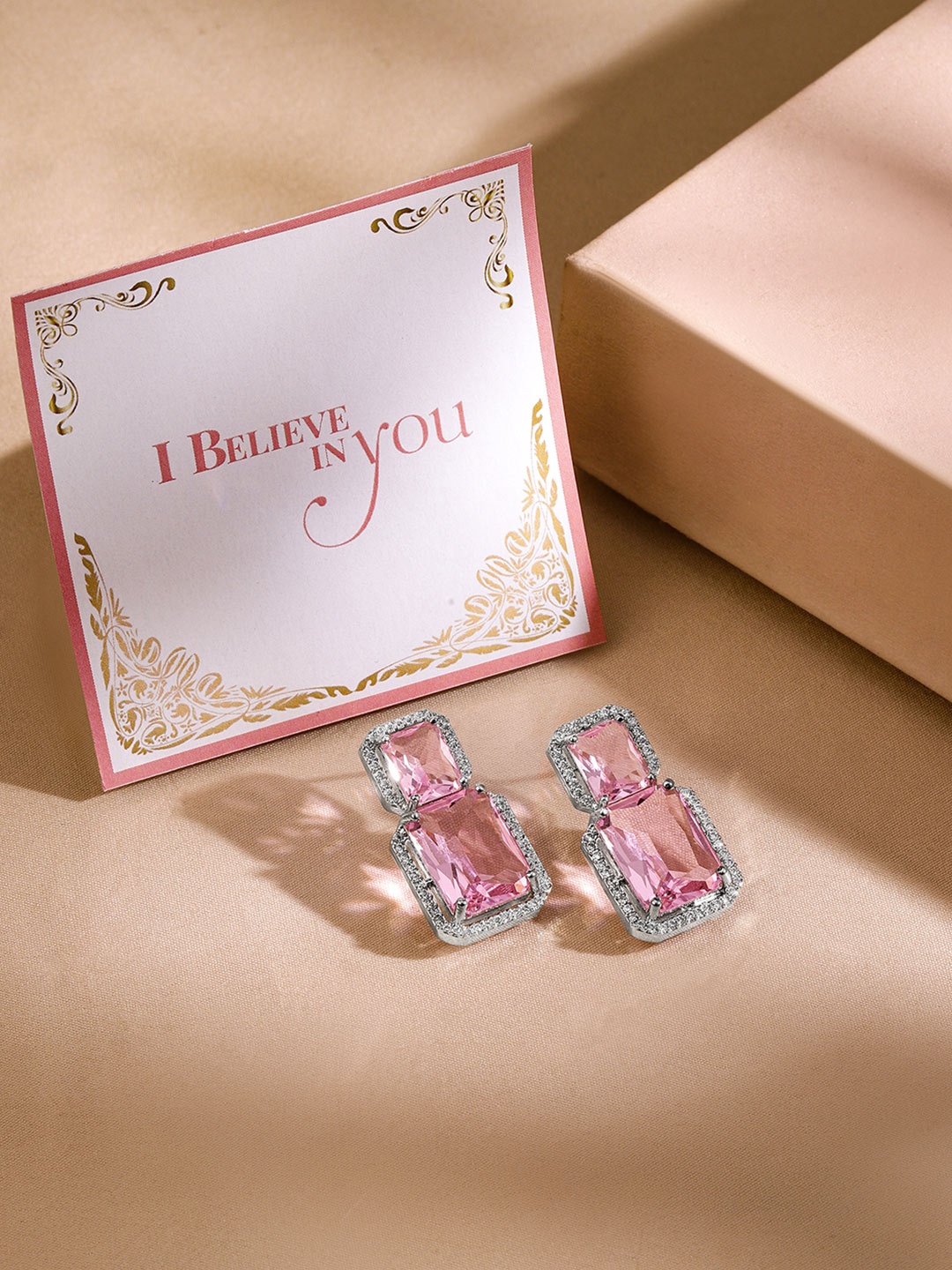 Rubans Valentine's Rhodium Plated Crystal Purple Sapphire & CZ Studded Earrings, Silver
Rubans Valentine's Rhodium Plated Crystal Purple Sapphire & CZ Studded Earrings, Silver