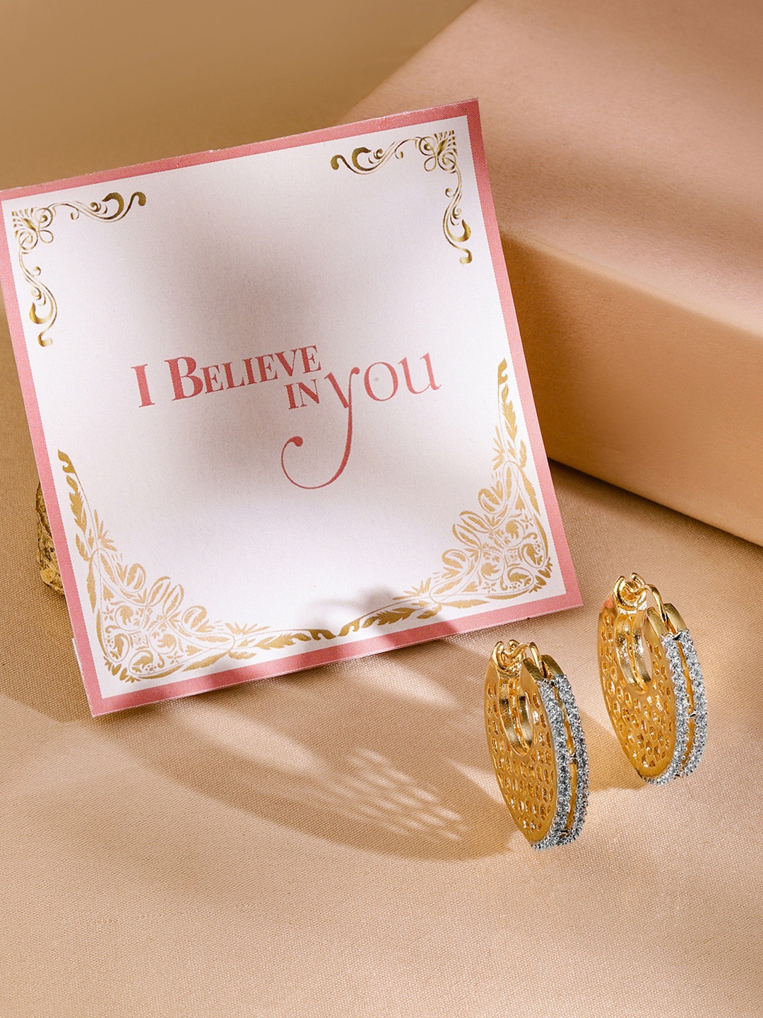Rubans Valentine's 22K Gold-Plated Crystal Round Zirconia Chic Demi-Fine Hoop Earrings
Rubans Valentine's 22K Gold-Plated Crystal Round Zirconia Chic Demi-Fine Hoop Earrings