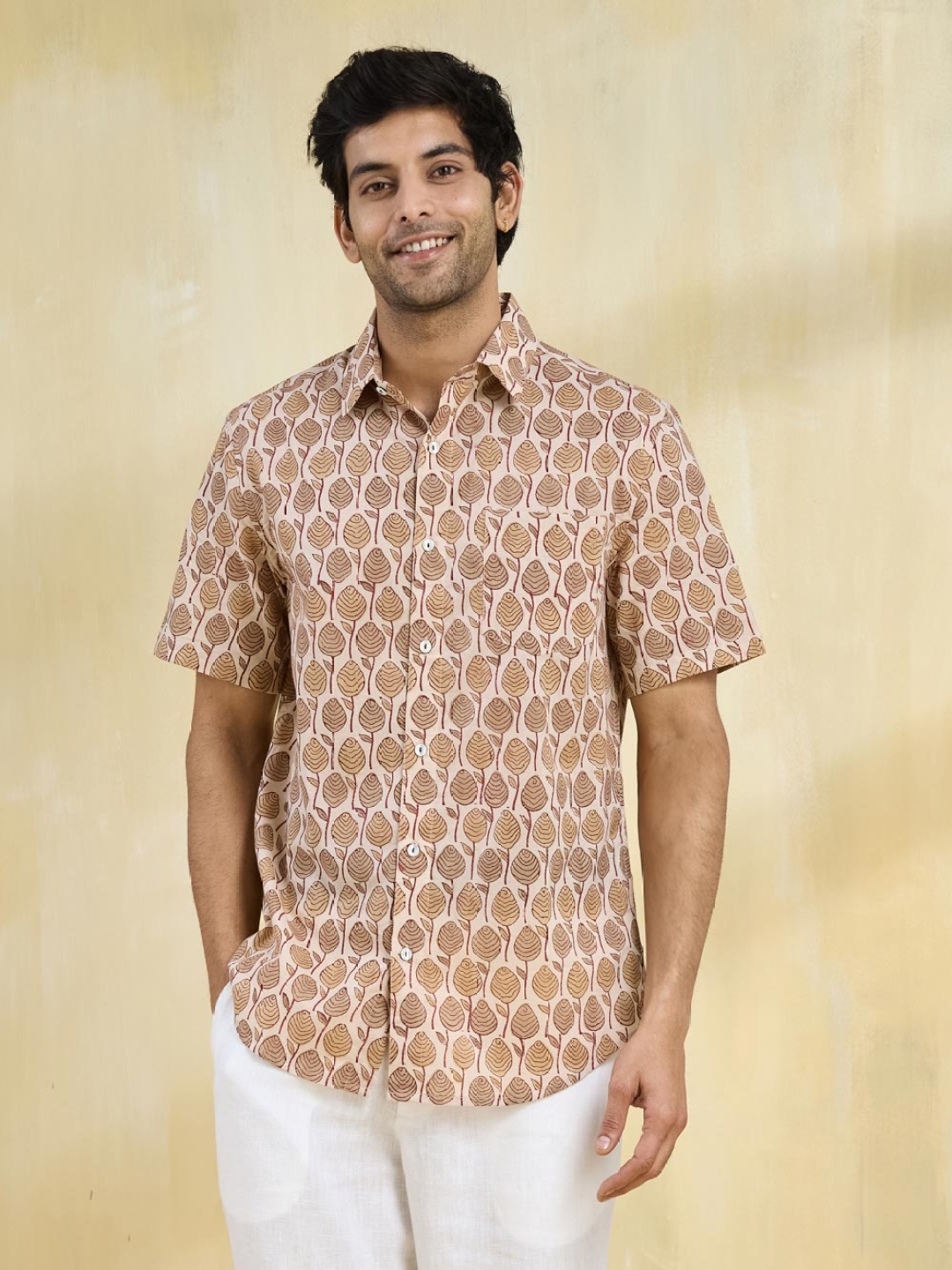 Fabindia Women Slim Fit Spread Collar Ethnic Motifs Printed Cotton Casual Shirt, Beige
Fabindia Women Slim Fit Spread Collar Ethnic Motifs Printed Cotton Casual Shirt, Beige