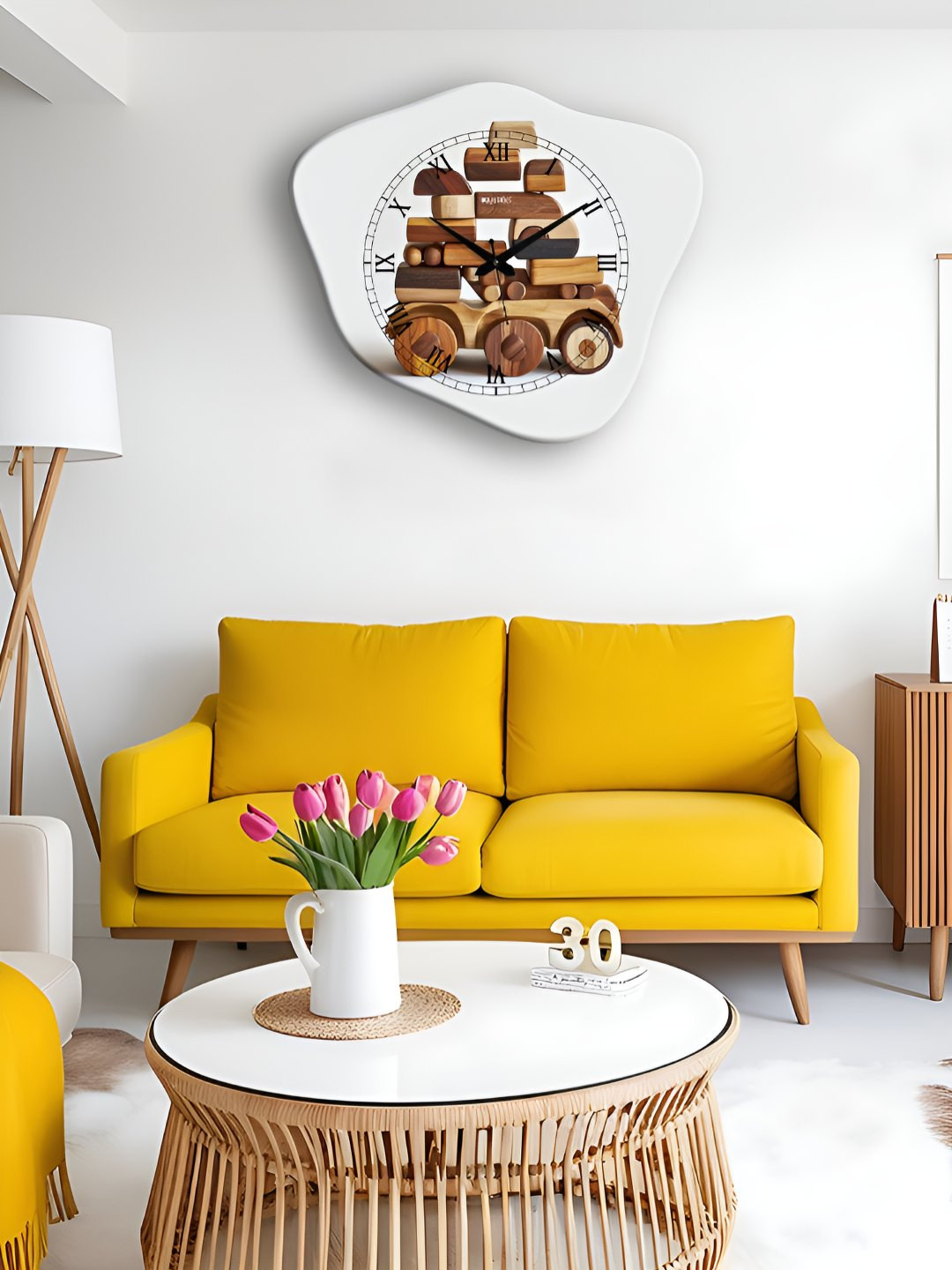 OLIVE TREE White & Brown Printed Abstract Shaped Analoge Wooden Traditional Wall Clock 
OLIVE TREE White & Brown Printed Abstract Shaped Analoge Wooden Traditional Wall Clock