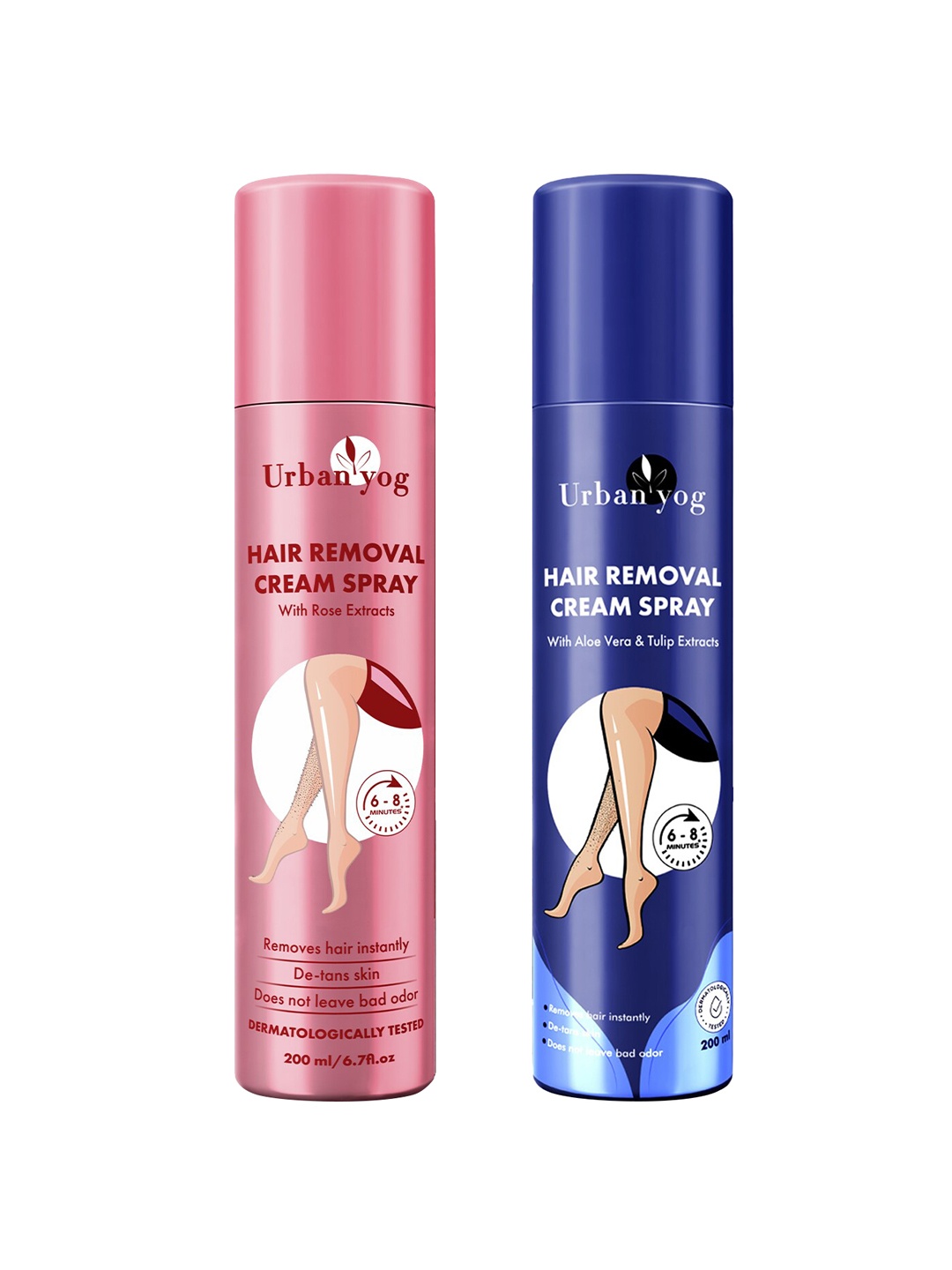 URBANYOG Women Set of 2 Hair Removal Cream Spray 200 ml each - Tulip & Rose Flavour, Blue
URBANYOG Women Set of 2 Hair Removal Cream Spray 200 ml each - Tulip & Rose Flavour, Blue