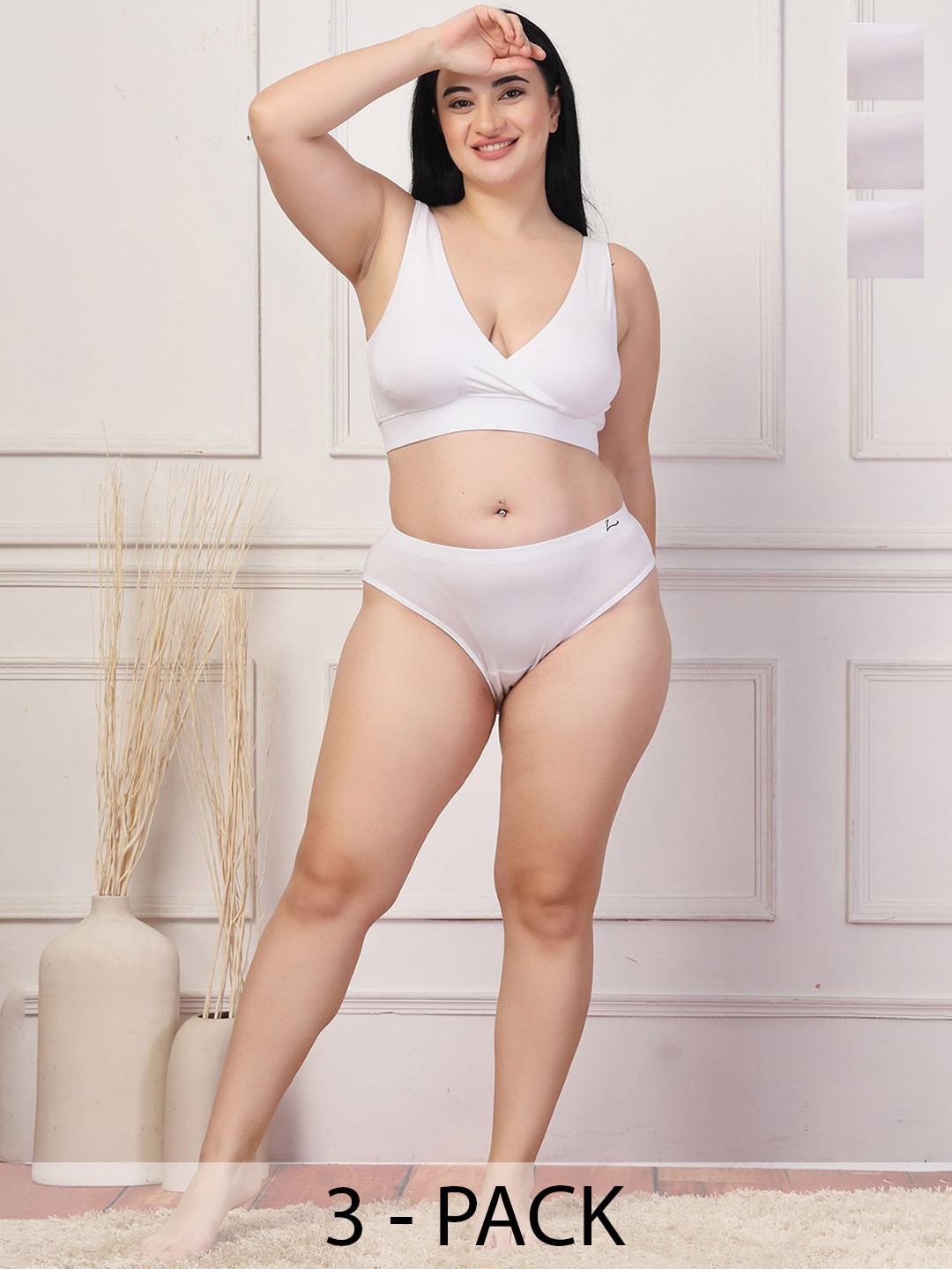 House Of Zelena Women's Pack of 3 Maternity Lingerie Set, White
House Of Zelena Women's Pack of 3 Maternity Lingerie Set, White