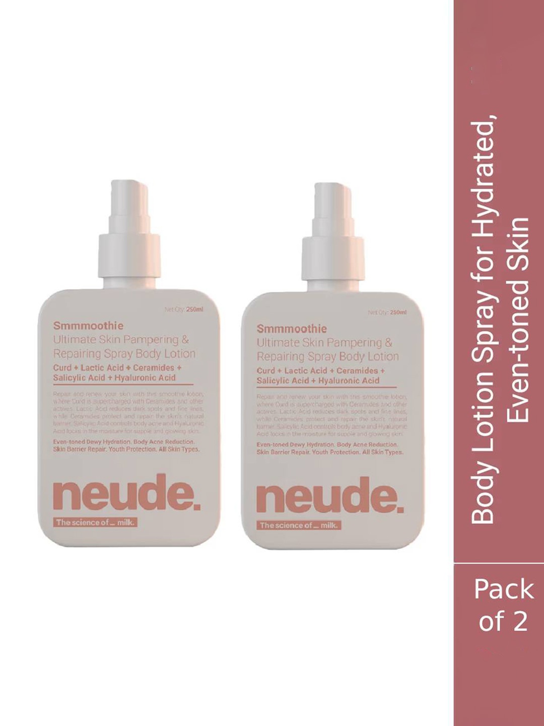 Neude Set Of 2 Skin Smmmoothie Ultimate Skin Pampering & Repairing Body Lotion - 250 ml, White
Neude Set Of 2 Skin Smmmoothie Ultimate Skin Pampering & Repairing Body Lotion - 250 ml, White
