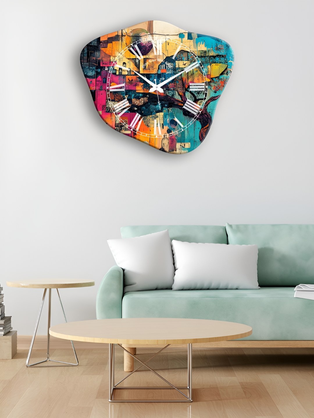 OLIVE TREE Blue Printed Analogue Wooden Silent Movement Abstract Contemporary Wall Clock
OLIVE TREE Blue Printed Analogue Wooden Silent Movement Abstract Contemporary Wall Clock