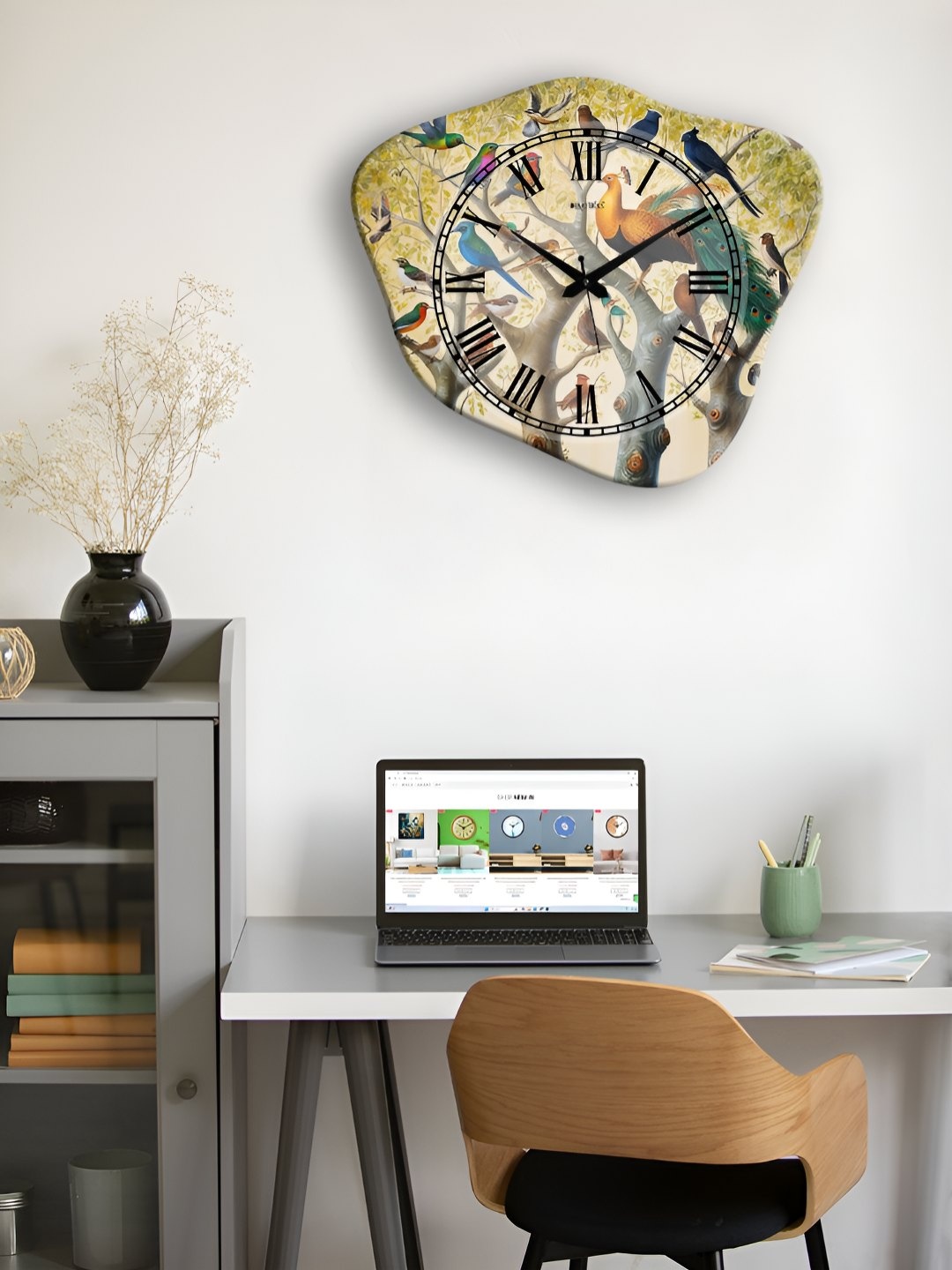 OLIVE TREE Green & Blue Printed Abstract Shaped Analoge Wooden Traditional Wall Clock
OLIVE TREE Green & Blue Printed Abstract Shaped Analoge Wooden Traditional Wall Clock