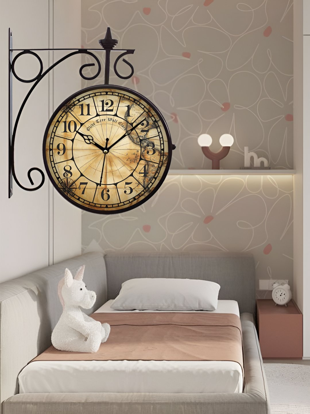 OLIVE TREE Black & Brown Analogue Metal Round Double Sided Vintage Station Wall Clock
OLIVE TREE Black & Brown Analogue Metal Round Double Sided Vintage Station Wall Clock