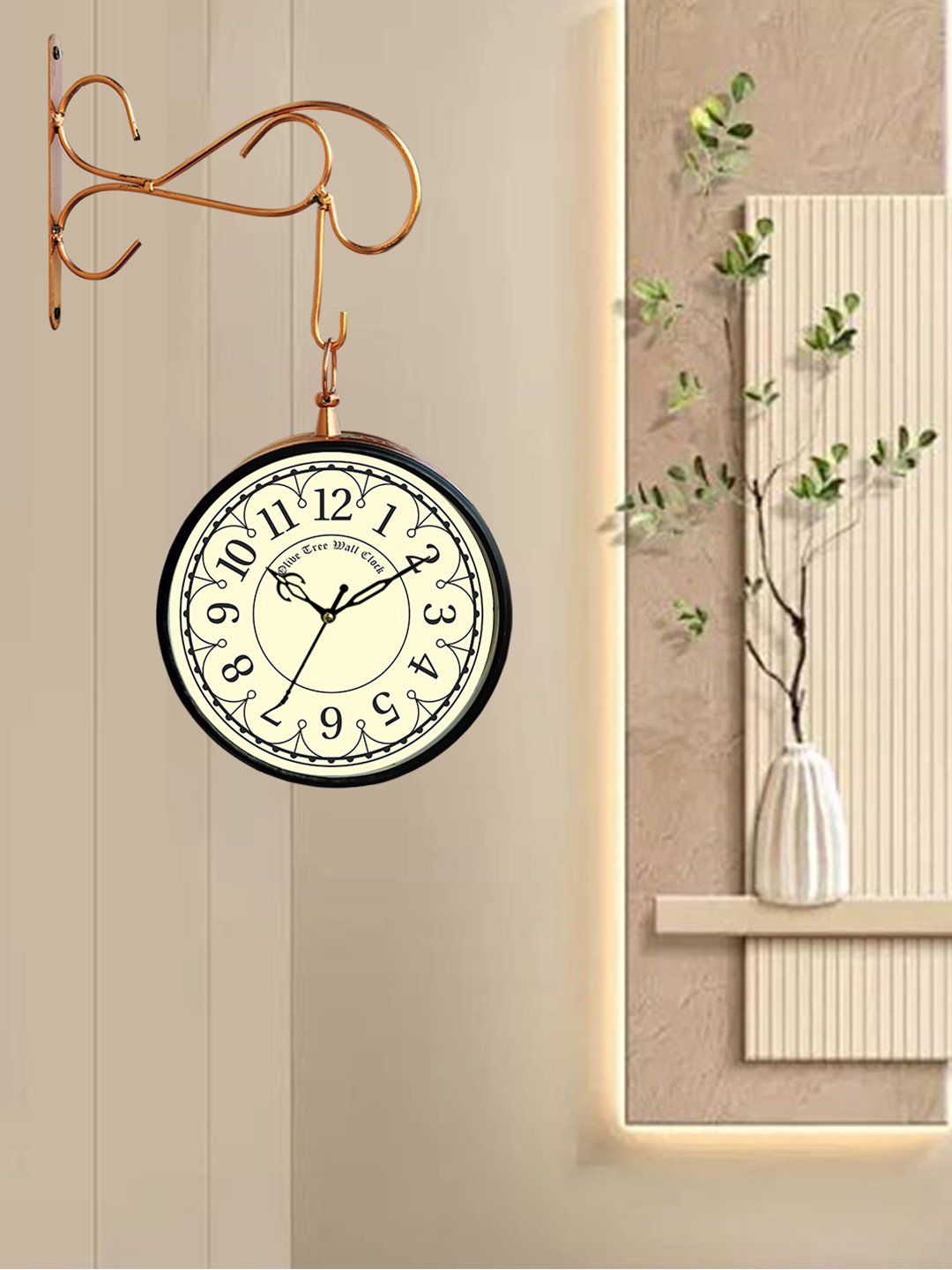 OLIVE TREE Copper-Toned Textured Analogue Metal Round Double Sided Vintage Wall Clock
OLIVE TREE Copper-Toned Textured Analogue Metal Round Double Sided Vintage Wall Clock