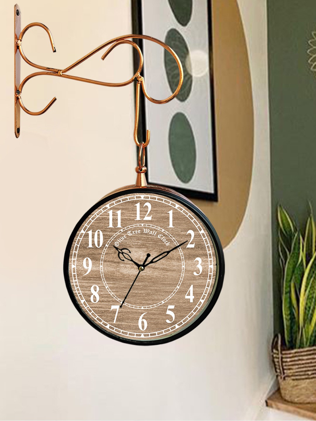 OLIVE TREE Copper-Toned Textured Analogue Metal Round Double Sided Vintage Wall Clock
OLIVE TREE Copper-Toned Textured Analogue Metal Round Double Sided Vintage Wall Clock