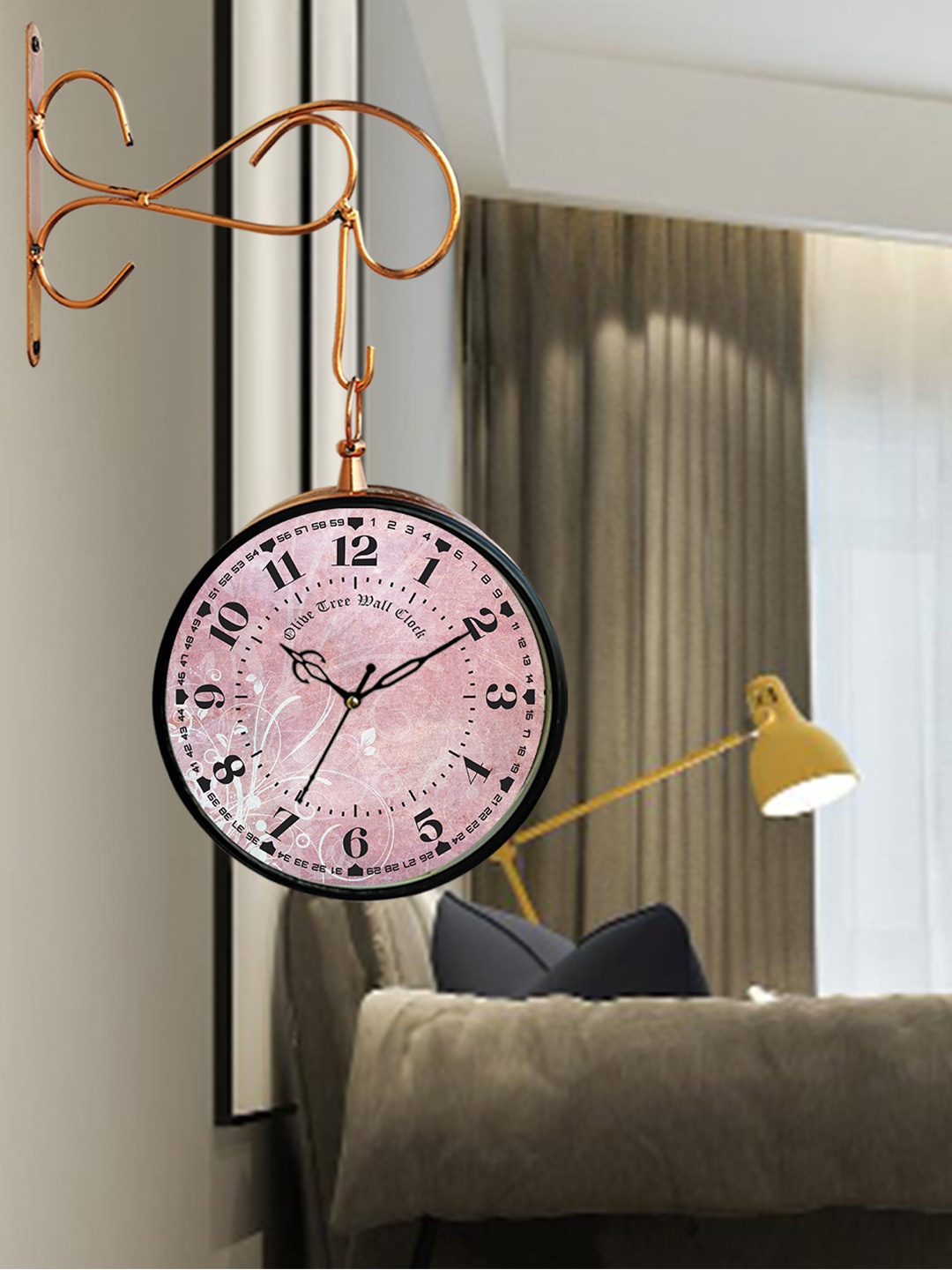 OLIVE TREE Vintage Station Copper-Toned Printed Analogue Double Sided Antique Clock
OLIVE TREE Vintage Station Copper-Toned Printed Analogue Double Sided Antique Clock