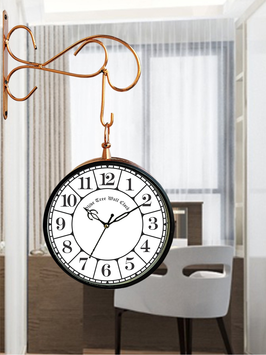 OLIVE TREE Copper-Toned Analogue Metal Round Double Sided Vintage Station Wall Clock
OLIVE TREE Copper-Toned Analogue Metal Round Double Sided Vintage Station Wall Clock