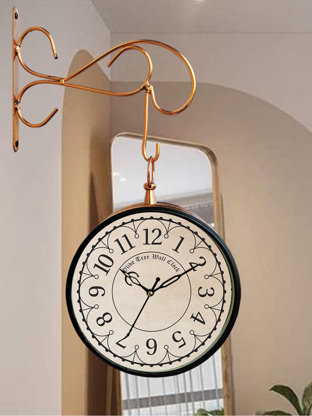 OLIVE TREE Copper-Toned Textured Analogue Metal Round Double Sided Vintage Wall Clock
OLIVE TREE Copper-Toned Textured Analogue Metal Round Double Sided Vintage Wall Clock