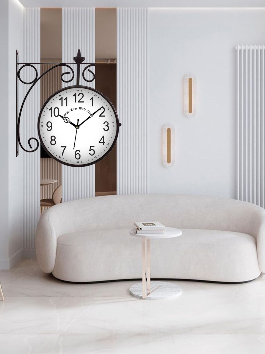 OLIVE TREE Black & White Analogue Metal Round Double Sided Vintage Station Wall Clock
OLIVE TREE Black & White Analogue Metal Round Double Sided Vintage Station Wall Clock