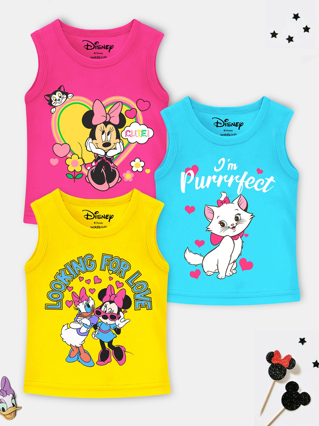 Disney By Miss and Chief Girls Pack Of 3 Minnie & Daisy Graphic Printed Cotton T-shirts, Yellow
Disney By Miss and Chief Girls Pack Of 3 Minnie & Daisy Graphic Printed Cotton T-shirts, Yellow