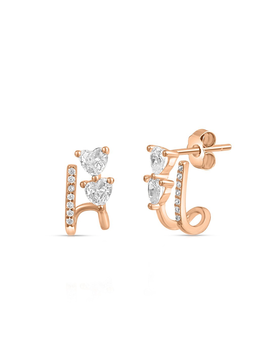 Zavya 925 Sterling Silver Rose Gold-Plated CZ-Studded Contemporary Ear Cuff Earrings
Zavya 925 Sterling Silver Rose Gold-Plated CZ-Studded Contemporary Ear Cuff Earrings