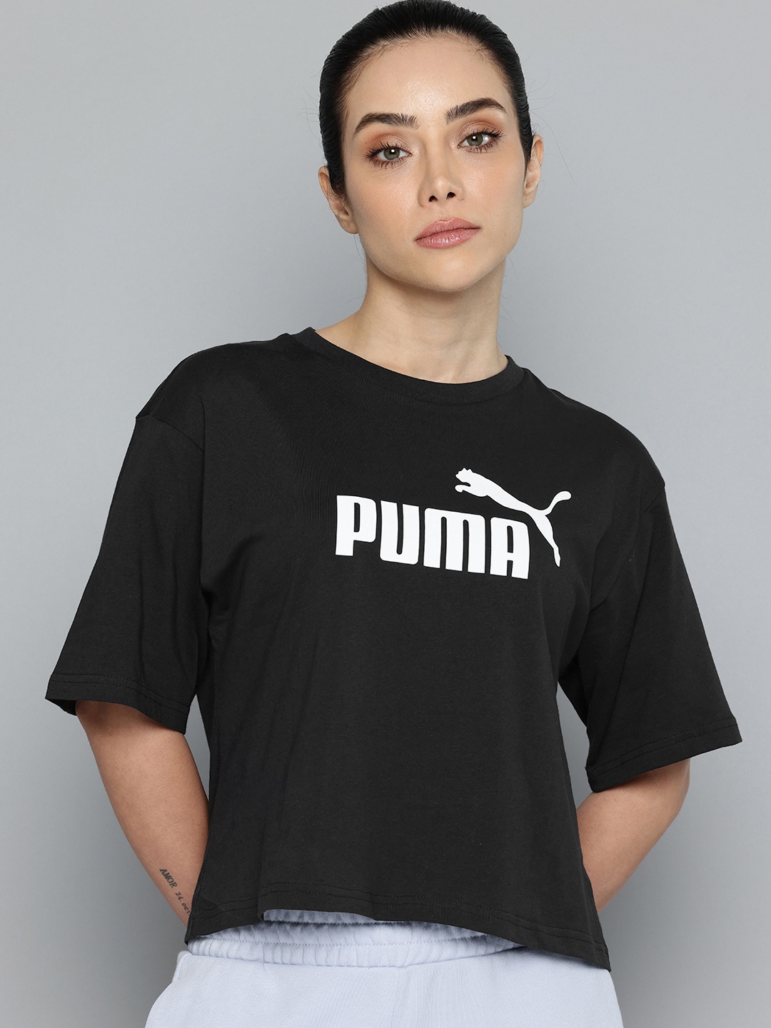 Puma Brand Logo Printed Drop-Shoulder Sleeves Relaxed Fit Pure Cotton T-shirt, Black
Puma Brand Logo Printed Drop-Shoulder Sleeves Relaxed Fit Pure Cotton T-shirt, Black