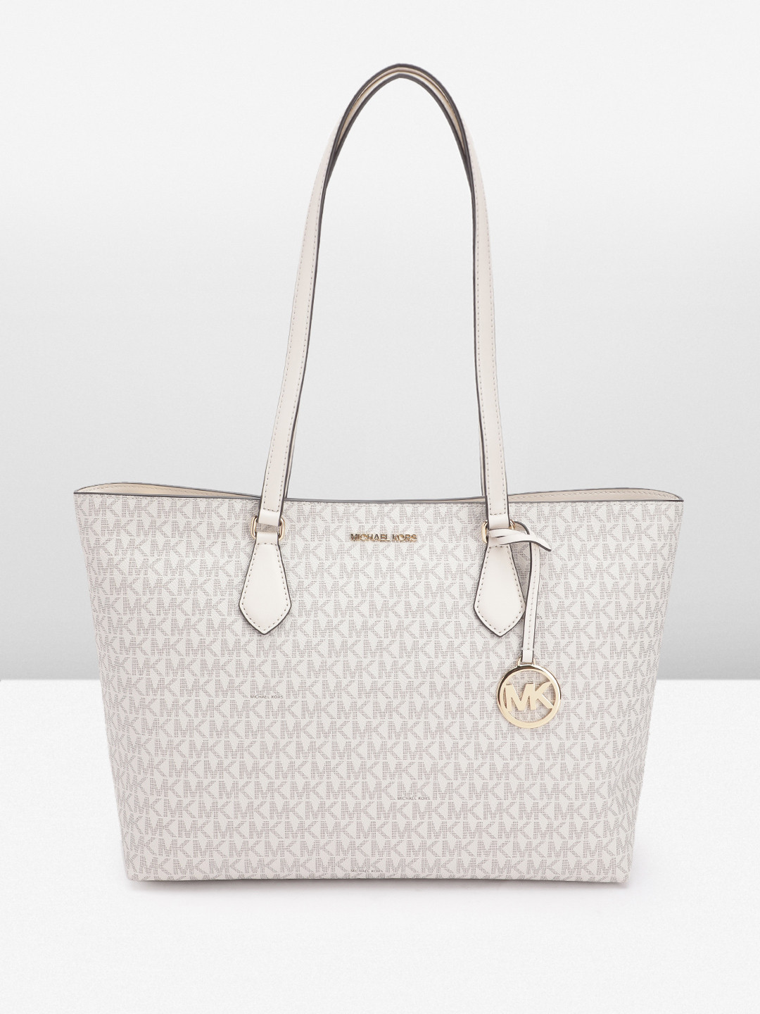 Michael Kors Brand Logo Printed Structured Tote Bag, Cream 
Michael Kors Brand Logo Printed Structured Tote Bag, Cream