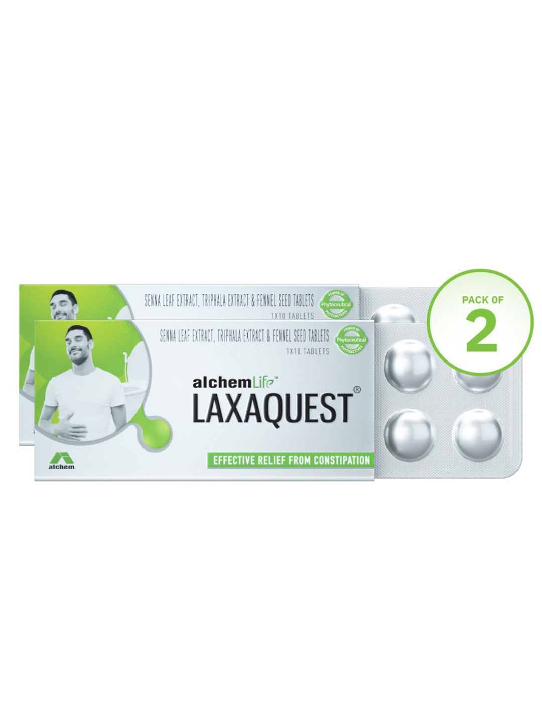 Alchem Set Of 2 Laxaquest Tablets For Relief from Constipation - 10 Tablets Each, Green
Alchem Set Of 2 Laxaquest Tablets For Relief from Constipation - 10 Tablets Each, Green