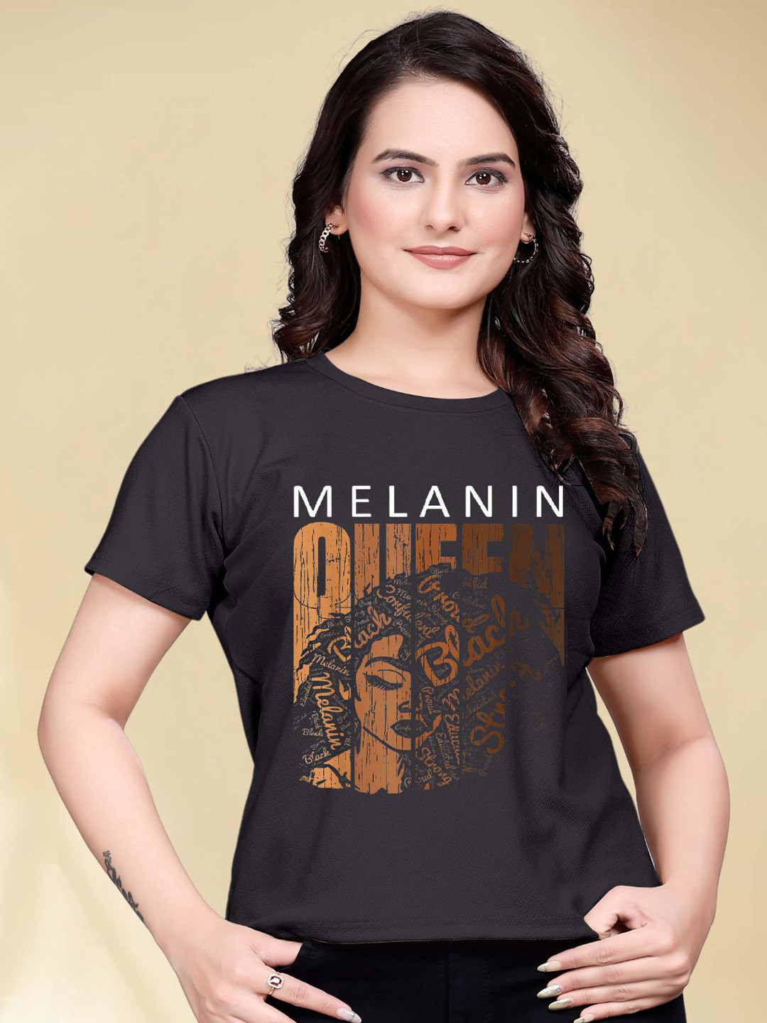 Moda Rapido Women Printed Round Neck Tshirt, Black
Moda Rapido Women Printed Round Neck Tshirt, Black