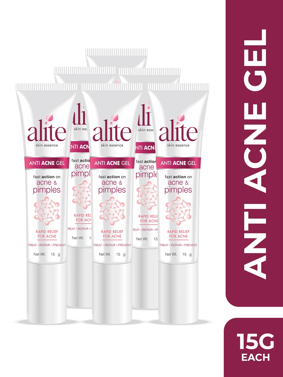 Alite Skin Essence Set Of 6 Anti Acne Gel With Tea Tree & Neem Oil - 15 g Each, White
Alite Skin Essence Set Of 6 Anti Acne Gel With Tea Tree & Neem Oil - 15 g Each, White