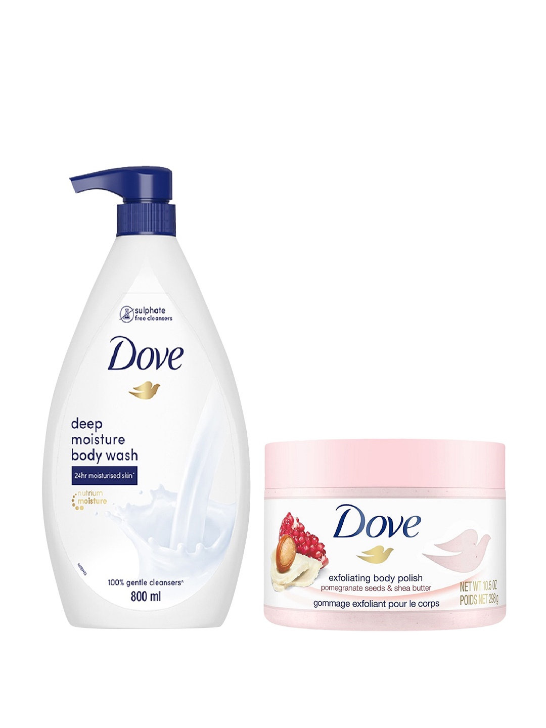 Dove Set of Deep Moisture Body Wash - 800 ml & Exfoliating Body Polish - 298 g, Pink
Dove Set of Deep Moisture Body Wash - 800 ml & Exfoliating Body Polish - 298 g, Pink