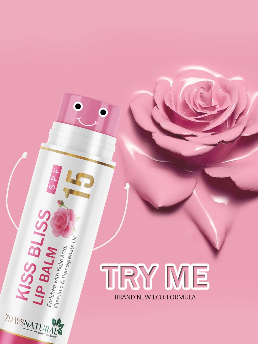 7DAYS Kiss Bliss Lip Balm For Nourishing Lip With SPF 15 & Vitamin C - 10 g - Rose, Pink
7DAYS Kiss Bliss Lip Balm For Nourishing Lip With SPF 15 & Vitamin C - 10 g - Rose, Pink