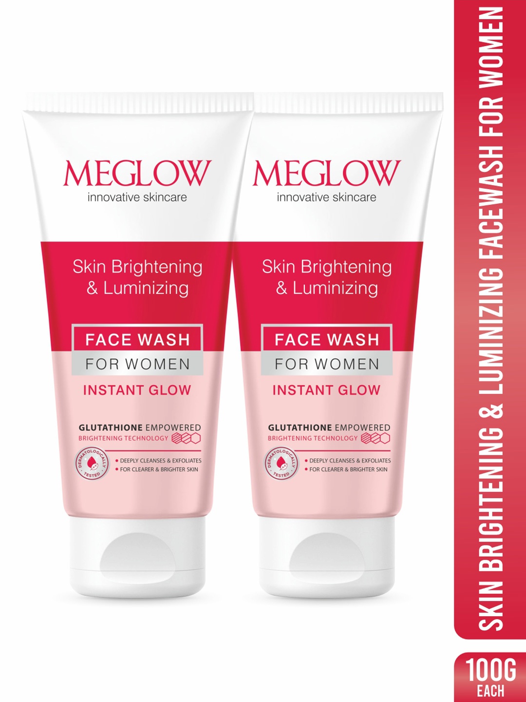 MEGLOW Women Inovative Skincare Set Of 2 Skin Brightening & Luminizing Face Wash 100g Each, White
MEGLOW Women Inovative Skincare Set Of 2 Skin Brightening & Luminizing Face Wash 100g Each, White