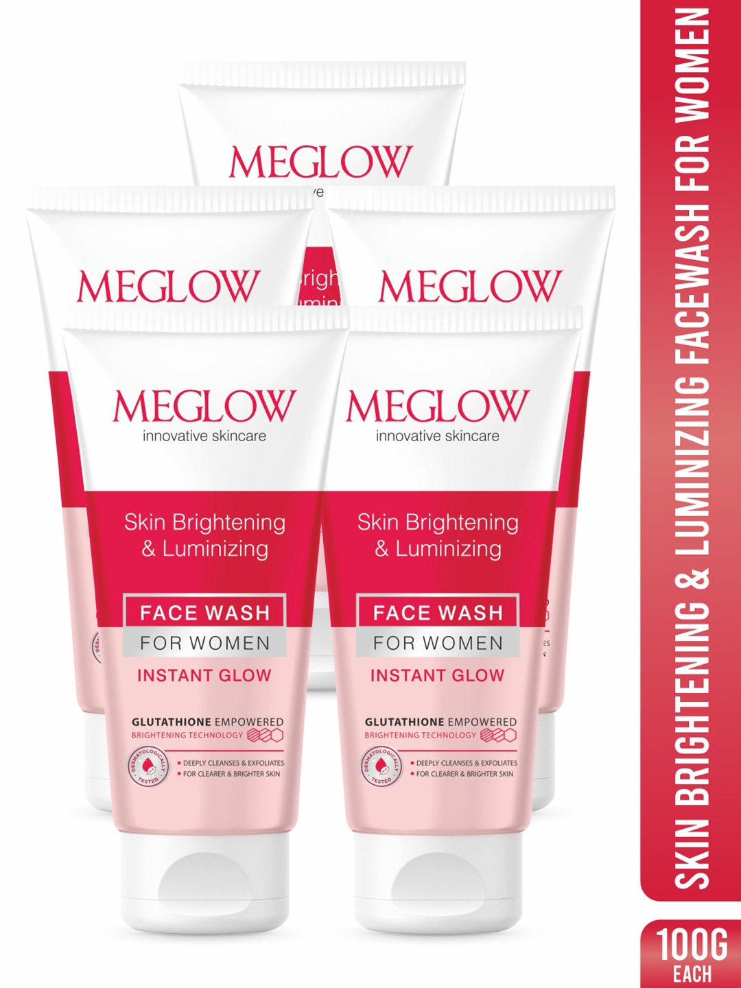 MEGLOW Women Inovative Skincare Set Of 5 Skin Brightening Face Wash 100 g Each, White
MEGLOW Women Inovative Skincare Set Of 5 Skin Brightening Face Wash 100 g Each, White