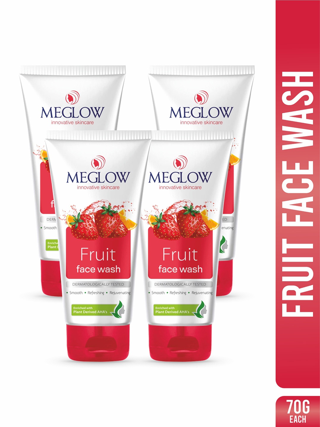 MEGLOW Inovative Skincare Set Of 4 Intense Hydration Fruit Face Wash - 70 g Each, White
MEGLOW Inovative Skincare Set Of 4 Intense Hydration Fruit Face Wash - 70 g Each, White