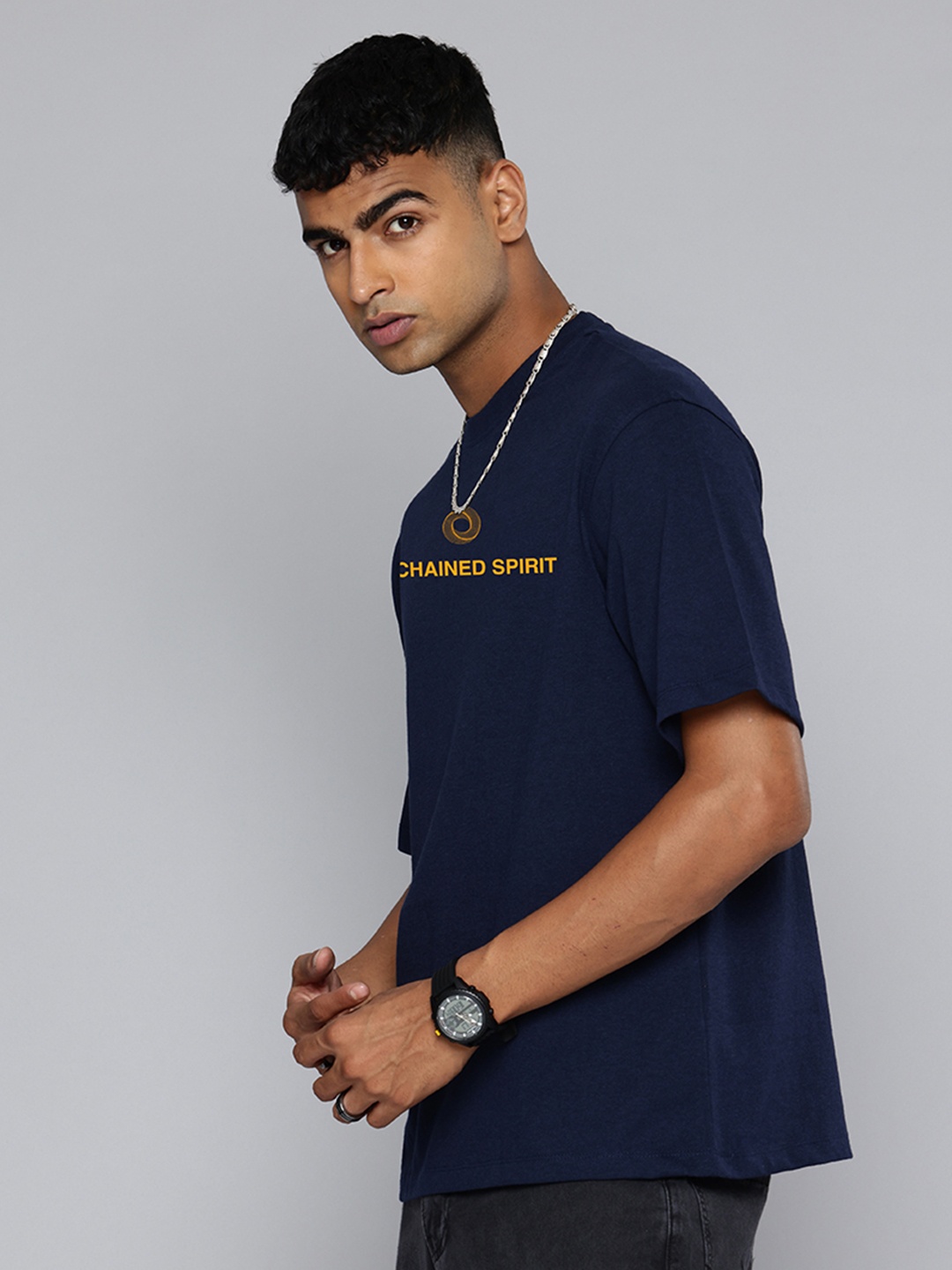 R.Code by The Roadster Lifestyle Co. Men Printed Cotton Relaxed Fit T-shirt, Navy blue
R.Code by The Roadster Lifestyle Co. Men Printed Cotton Relaxed Fit T-shirt, Navy blue