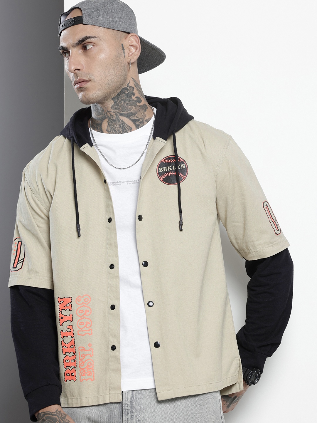 The Indian Garage Co Pure Cotton Doctor Sleeves Printed Hooded Relaxed Casual Shirt, Grey
The Indian Garage Co Pure Cotton Doctor Sleeves Printed Hooded Relaxed Casual Shirt, Grey