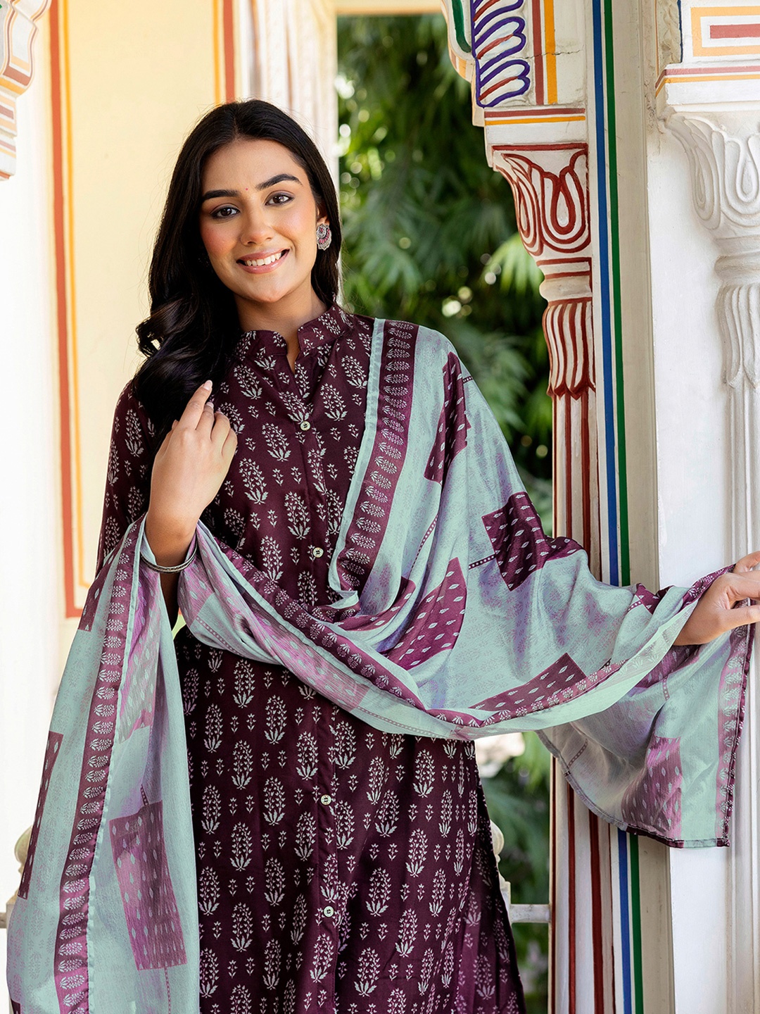 KALINI Women Ethnic Motifs Printed Regular Thread Work Pure Cotton Kurta with Trousers & With Dupatta, Purple
KALINI Women Ethnic Motifs Printed Regular Thread Work Pure Cotton Kurta with Trousers & With Dupatta, Purple