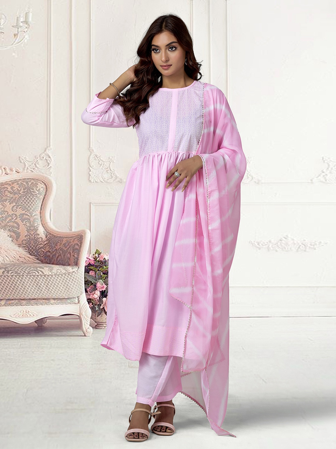Anouk Rustic Women Ethnic Motifs Printed Pleated Kurta with Trousers & With Dupatta, Pink
Anouk Rustic Women Ethnic Motifs Printed Pleated Kurta with Trousers & With Dupatta, Pink