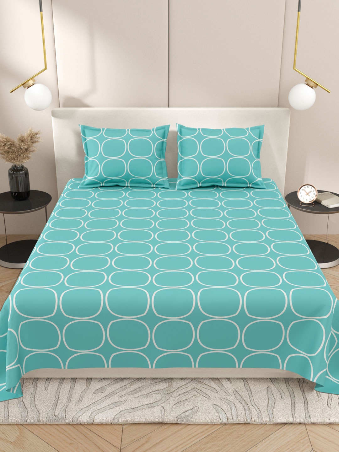 Myntra Elegant Homes Green & White Geometric 220 TC King Bedsheet with 2 Pillow Covers
Myntra Elegant Homes Green & White Geometric 220 TC King Bedsheet with 2 Pillow Covers