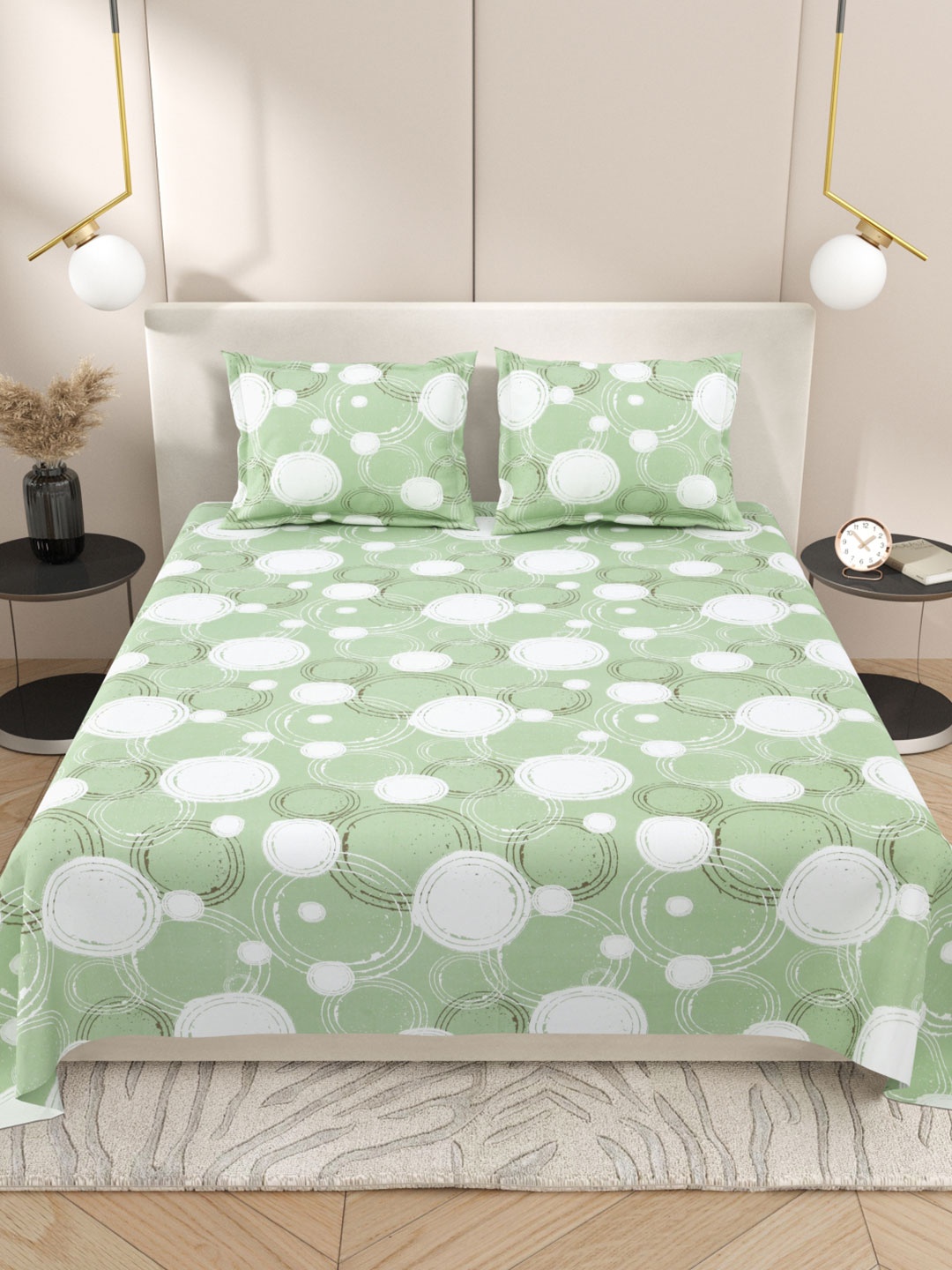 Myntra Elegant Homes Green & White Geometric 220 TC King Bedsheet with 2 Pillow Covers
Myntra Elegant Homes Green & White Geometric 220 TC King Bedsheet with 2 Pillow Covers