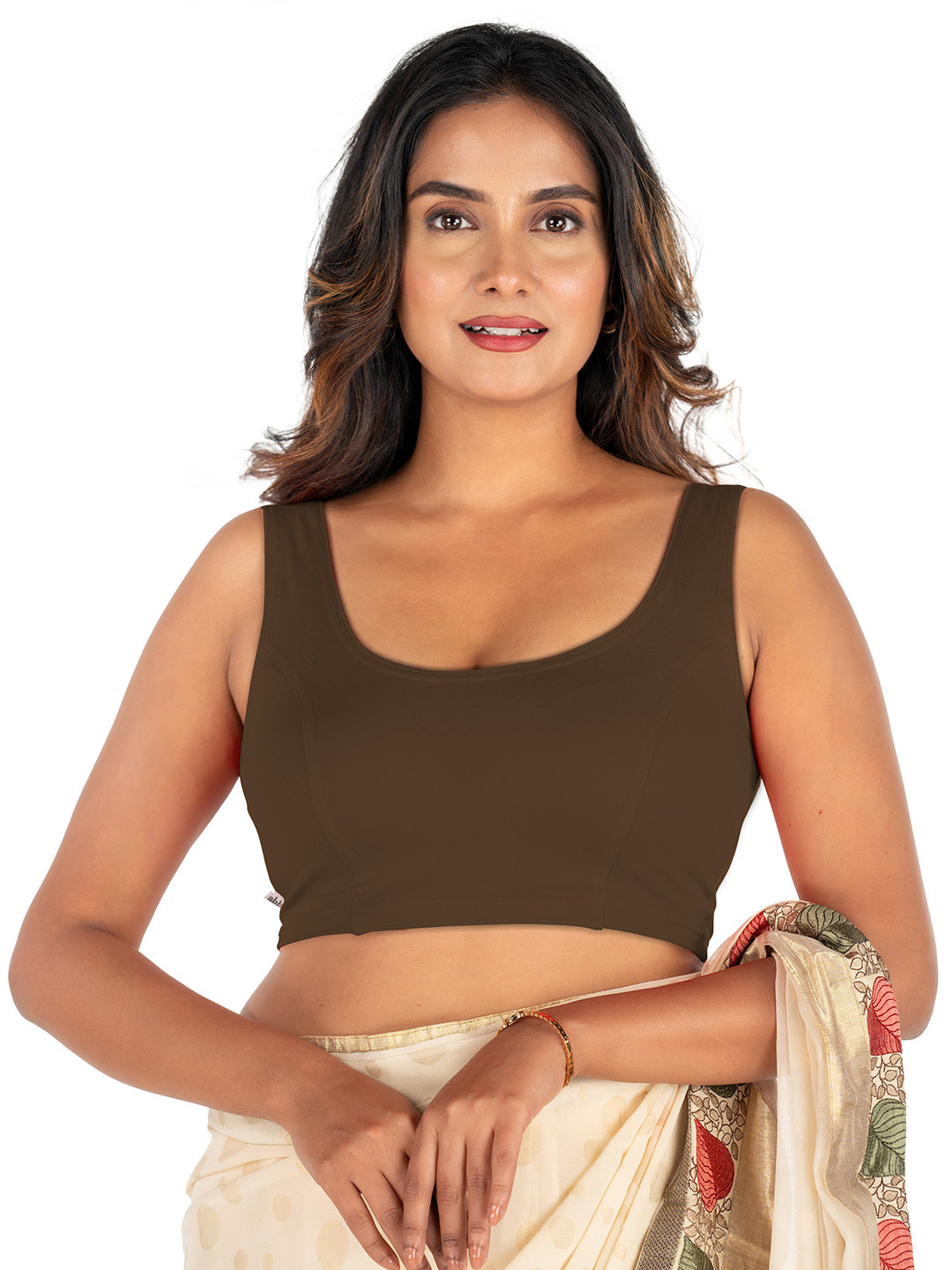 Abhi Women U Neck Solid Cotton Lycra Stretchable Sleeveless Readymade Saree Blouse, Brown
Abhi Women U Neck Solid Cotton Lycra Stretchable Sleeveless Readymade Saree Blouse, Brown
