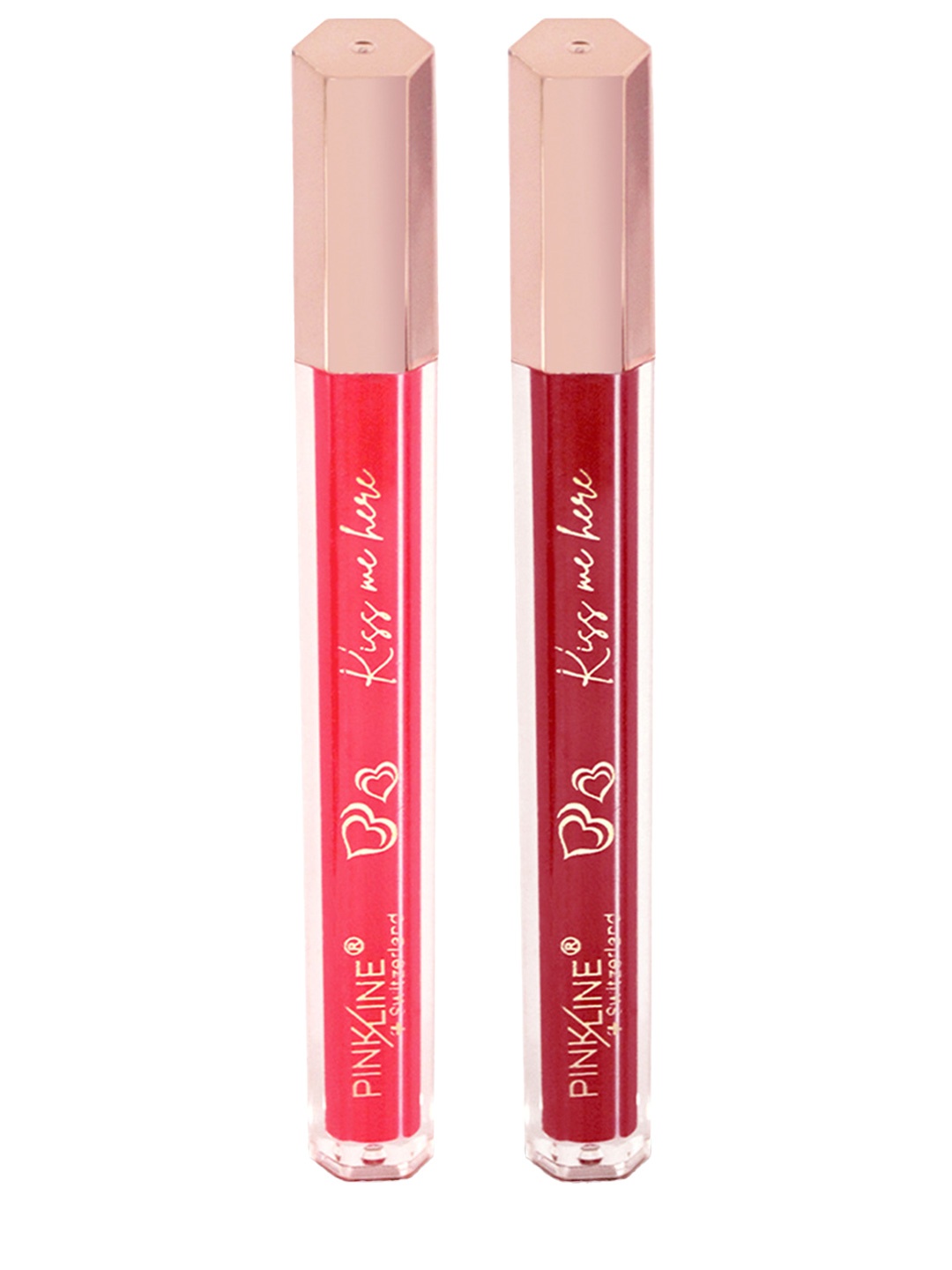PINK LINE Kiss Me Here Set Of 4 Waterproof Creamy Matte Lipstick - 6ml Each - Shade 13-14, Red
PINK LINE Kiss Me Here Set Of 4 Waterproof Creamy Matte Lipstick - 6ml Each - Shade 13-14, Red