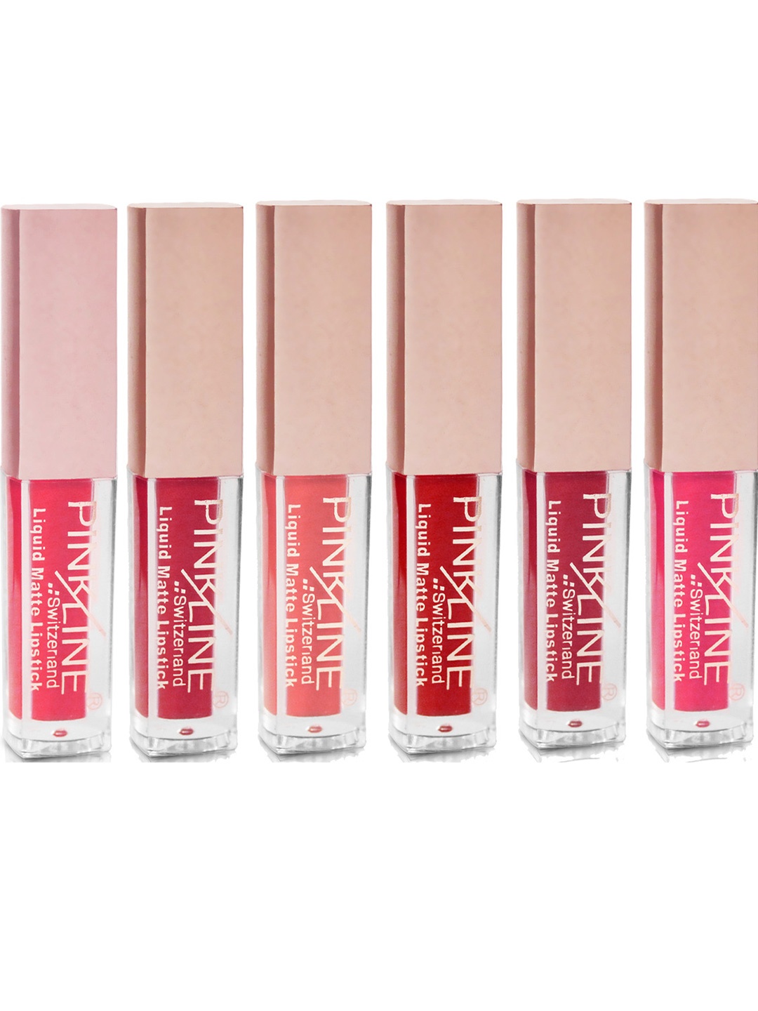 PINK LINE Set Of 6 2 IN 1 Long Lasting Matte Lipsticks - 6ml -Shade - 13-14-15-16-17-18, Red
PINK LINE Set Of 6 2 IN 1 Long Lasting Matte Lipsticks - 6ml -Shade - 13-14-15-16-17-18, Red
