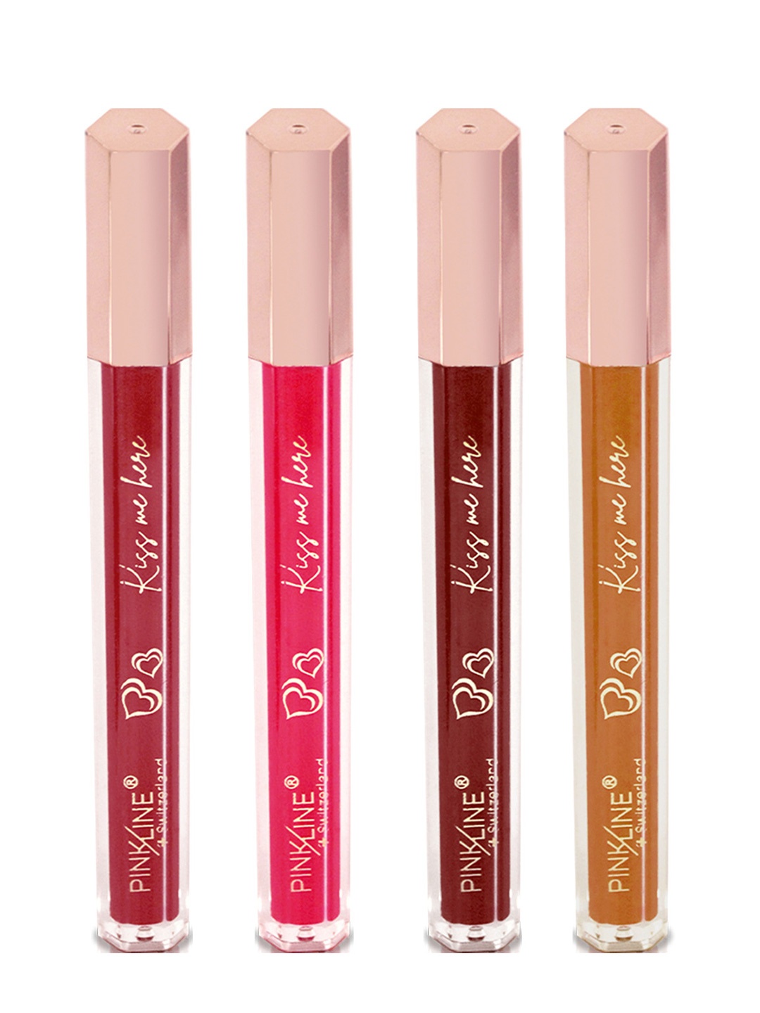 PINK LINE Set Of 4 Long Lasting Moisturizing Matte Lipstick - 4.2 g - Shade -17-18-19-20, Red
PINK LINE Set Of 4 Long Lasting Moisturizing Matte Lipstick - 4.2 g - Shade -17-18-19-20, Red